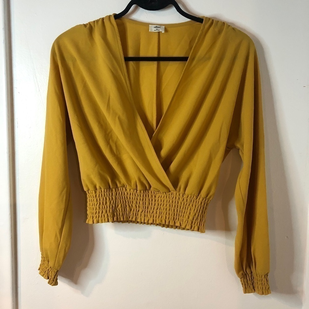 Aritzia Wilfred Reign blouse in mustard,size XS - Picture 4 of 11